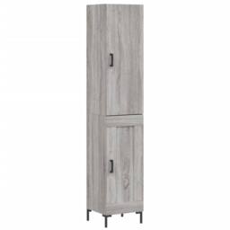 Berkfield Home Highboard Grey Sonoma 34.5x34x180 cm Engineered Wood - thumbnail 3