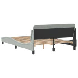 Berkfield Home Bed Frame without Mattress Light Grey 135x190 cm Double Velvet - thumbnail 6