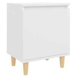 Berkfield Home Bed Cabinets with Solid Wood Legs 2 pcs White 40x30x50 cm - Size: 40 x 30 x 50 cm - thumbnail 5