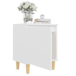 Berkfield Home Bed Cabinets with Solid Wood Legs 2 pcs White 40x30x50 cm - Size: 40 x 30 x 50 cm - thumbnail 4