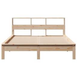 Berkfield Home Bookcase Bed without Mattress 120x190 cm Small Double Solid Wood Pine in Light Tan - thumbnail 4