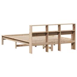 Berkfield Home Bookcase Bed without Mattress 120x190 cm Small Double Solid Wood Pine in Light Tan - thumbnail 6