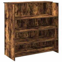 Berkfield Home Reception Desk Smoked Oak 100x50x103.5 cm Engineered Wood in Brown - thumbnail 1