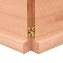 Berkfield Home Wall Shelf Light Brown 120x60x(2-4) cm Treated Solid Wood Oak - thumbnail 6
