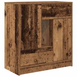 Berkfield Home Sideboard with Drawers & Doors Old Wood 70.5x34x74.5 cm in Brown - thumbnail 3