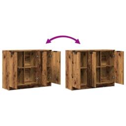 Berkfield Home Sideboard Old Wood 90.5x30x70 cm Engineered Wood in Brown - thumbnail 8