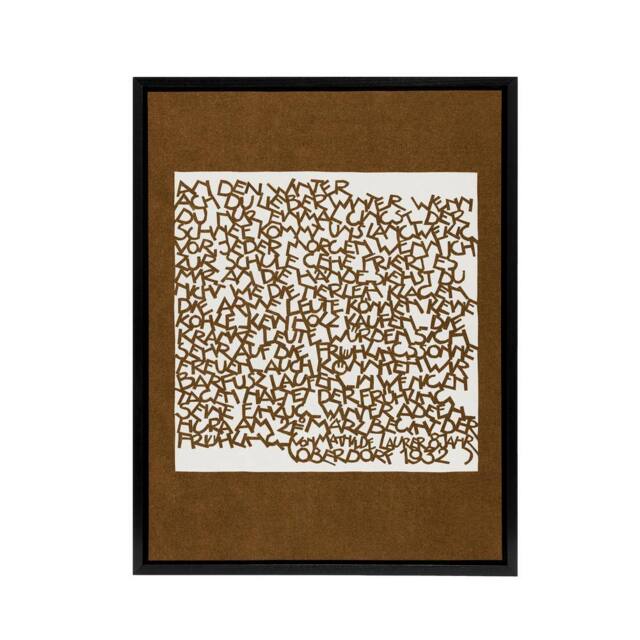 "Artery8 Winter Typography Painting Reijer Stolk Framed Canvas Wall Art Print in Brown - Size: W12"" x H16""" - image 1