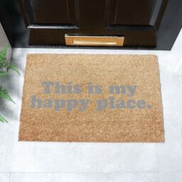 Artsy Mats Grey This Is My Happy Place Doormat - Size: 40 cm x 60 cm - thumbnail 2