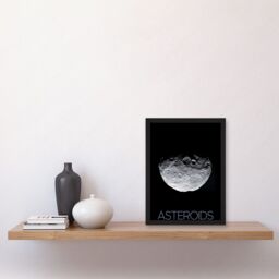 Artery8 NASA Asteroid Protoplanet Vesta North Pole Poster Artwork Framed Wall Art Print A4 in Black - thumbnail 2