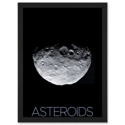 Artery8 NASA Asteroid Protoplanet Vesta North Pole Poster Artwork Framed Wall Art Print A4 in Black - thumbnail 1
