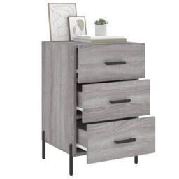 Berkfield Home Bedside Cabinet Grey Sonoma 40x40x66 cm Engineered Wood - Size: 40 x 40 x 66 cm - thumbnail 4