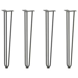 Berkfield Home Hairpin Table Legs 4 pcs Anthracite 72 cm Solid Steel in Charcoal - thumbnail 3