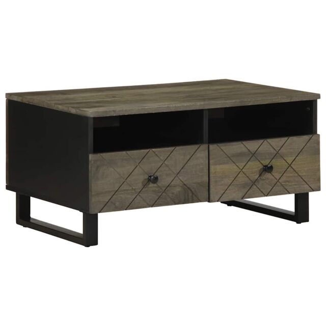 Berkfield Home Coffee Table Black 80x54x40 cm Solid Wood Mango - Size: 80 x 54 x 40 cm - image 1