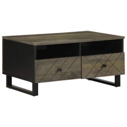 Berkfield Home Coffee Table Black 80x54x40 cm Solid Wood Mango - Size: 80 x 54 x 40 cm - thumbnail 1