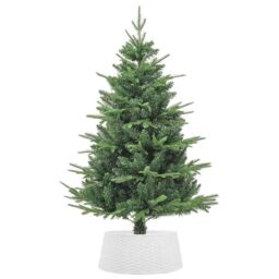 Berkfield Home Christmas Tree Skirt White √ò56x23 cm Plastic - Size: 56x23 cm - thumbnail 4