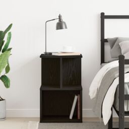 Berkfield Home Black Oak Nightstand, 35x35x55 cm, Made from Engineered Wood - Size: 35 x 35 x 55 cm - thumbnail 4