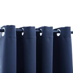 Berkfield Home Blackout Curtains with Metal Rings 2 pcs Blue 140x245 cm - thumbnail 3