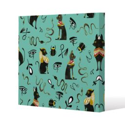 Benjamin Tate Design Hand Painting Abstract, Ancient Egypt Horus Eye Signs (Canvas Print) / 46 x 46 x 4cm in Natural - Size: 46 x 46 x 4 cm - thumbnail 1