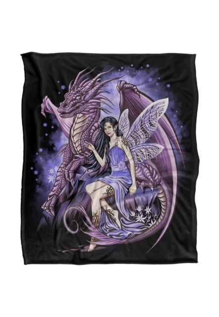 JQ Licensing En Protectors of The Realm Fairy & Dragon Silky Touch Super Soft Throw Blanket 152 X 127 cm in White - image 1