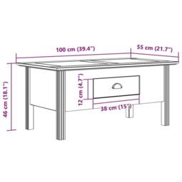 Berkfield Home Beautiful Coffee Table BODO Grey 100x55x45 cm Solid Wood Pine - Size: 100 x 55 x 45 cm - thumbnail 8
