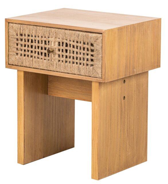 Nordlys Bedside Table Night Stand Scandinavian Wooden in Brown - image 1
