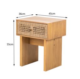 Nordlys Bedside Table Night Stand Scandinavian Wooden in Brown - thumbnail 5