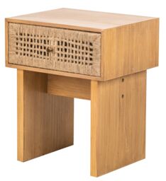 Nordlys Bedside Table Night Stand Scandinavian Wooden in Brown - thumbnail 1