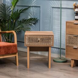 Nordlys Bedside Table Night Stand Scandinavian Wooden in Brown - thumbnail 7