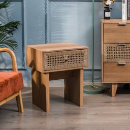 Nordlys Bedside Table Night Stand Scandinavian Wooden in Brown - thumbnail 2