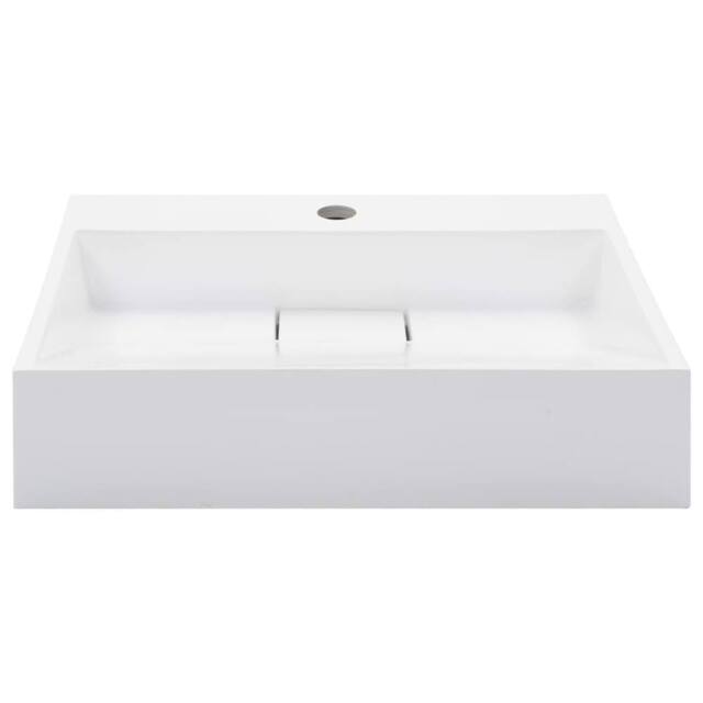 Berkfield Home Chic Wash Basin 50x38x13 cm Mineral Cast/Marble Cast White - Size: 50 x 38 x 13 cm - image 1