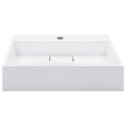 Berkfield Home Chic Wash Basin 50x38x13 cm Mineral Cast/Marble Cast White - Size: 50 x 38 x 13 cm