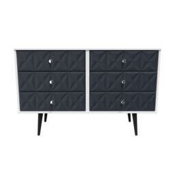 Ready Assembled 2 U Toledo 6 Drawer Wide Chest (Ready Assembled) in Dark Blue - thumbnail 1