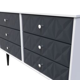 Ready Assembled 2 U Toledo 6 Drawer Wide Chest (Ready Assembled) in Dark Blue - thumbnail 4