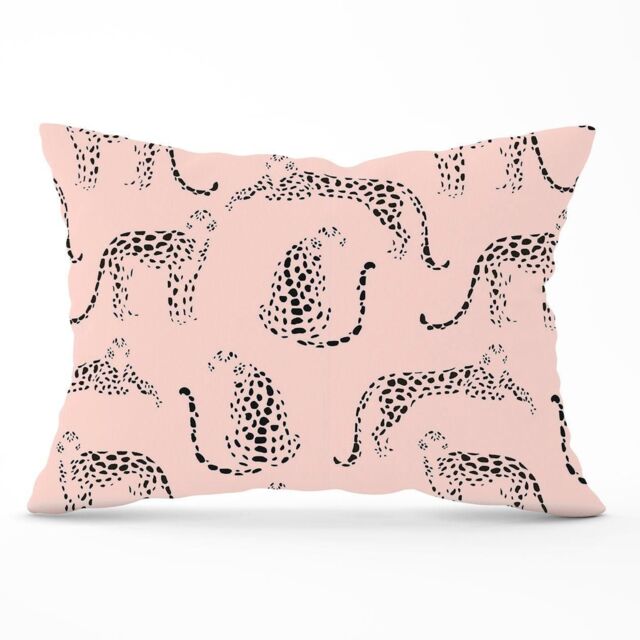 Warren Reed - Designer Abstract Leopard Pattern Cushions in Pink - Size: 45 cm x 45 cm - image 1
