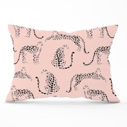 Warren Reed - Designer Abstract Leopard Pattern Cushions in Pink - Size: 45 cm x 45 cm - thumbnail 1