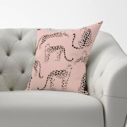 Warren Reed - Designer Abstract Leopard Pattern Cushions in Pink - Size: 45 cm x 45 cm - thumbnail 2