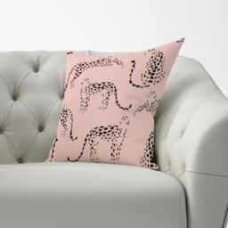 Warren Reed - Designer Abstract Leopard Pattern Cushions in Pink - Size: 45 cm x 45 cm - thumbnail 3