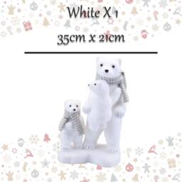 VFM e-Store Christmas Polar Bear Decoration 35cm x 21cm White X 1 - Size: 35 cm x 21 cm - thumbnail 2