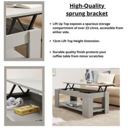 GFW Lift Up Coffee Table in Grey - thumbnail 5