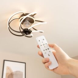 ValueLights Infinity Matte Black Swirl Remote Control Integrated LED Ceiling Fan - thumbnail 4