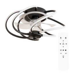 ValueLights Infinity Matte Black Swirl Remote Control Integrated LED Ceiling Fan - thumbnail 3