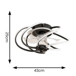 ValueLights Infinity Matte Black Swirl Remote Control Integrated LED Ceiling Fan - thumbnail 6