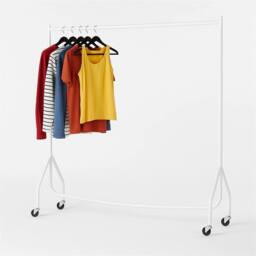 EONLION 5ft Clothes Rail Superior Heavy Duty in White - Size: 500mm - thumbnail 3
