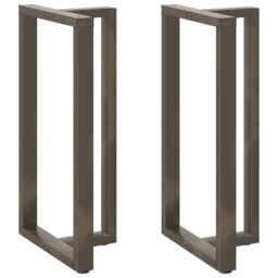 Berkfield Home Bar Table Legs T-Shaped¬†2 pcs Natural Steel 60x35x(110-111) cm Steel in Black - thumbnail 1