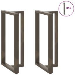 Berkfield Home Bar Table Legs T-Shaped¬†2 pcs Natural Steel 60x35x(110-111) cm Steel in Black - thumbnail 3