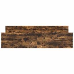 Berkfield Home Durable Bed Frame with Headboard with Footboard Smoked Oak 180x20 in Brown - Size: Super King - thumbnail 5
