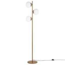 Wyld and Coco Gold Floor Lamp with Three White Glass Shades - thumbnail 4