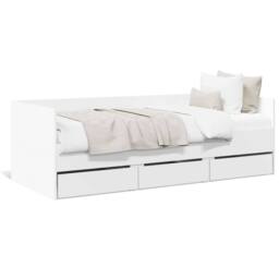 Berkfield Home Daybed with Drawers without Mattress White 90x200 cm - thumbnail 1