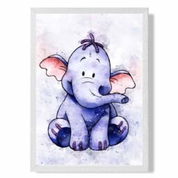 ARTZE Heffalump Watercolour Winnie the Pooh Art Print with White Frame SIZE: A2 in Purple - Size: A4 - thumbnail 2