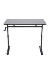 Living and Home Height Adjustable Office Desk, Manual Lift, 80/100cm in Black - Size: 80 cm x 60 cm - thumbnail 3